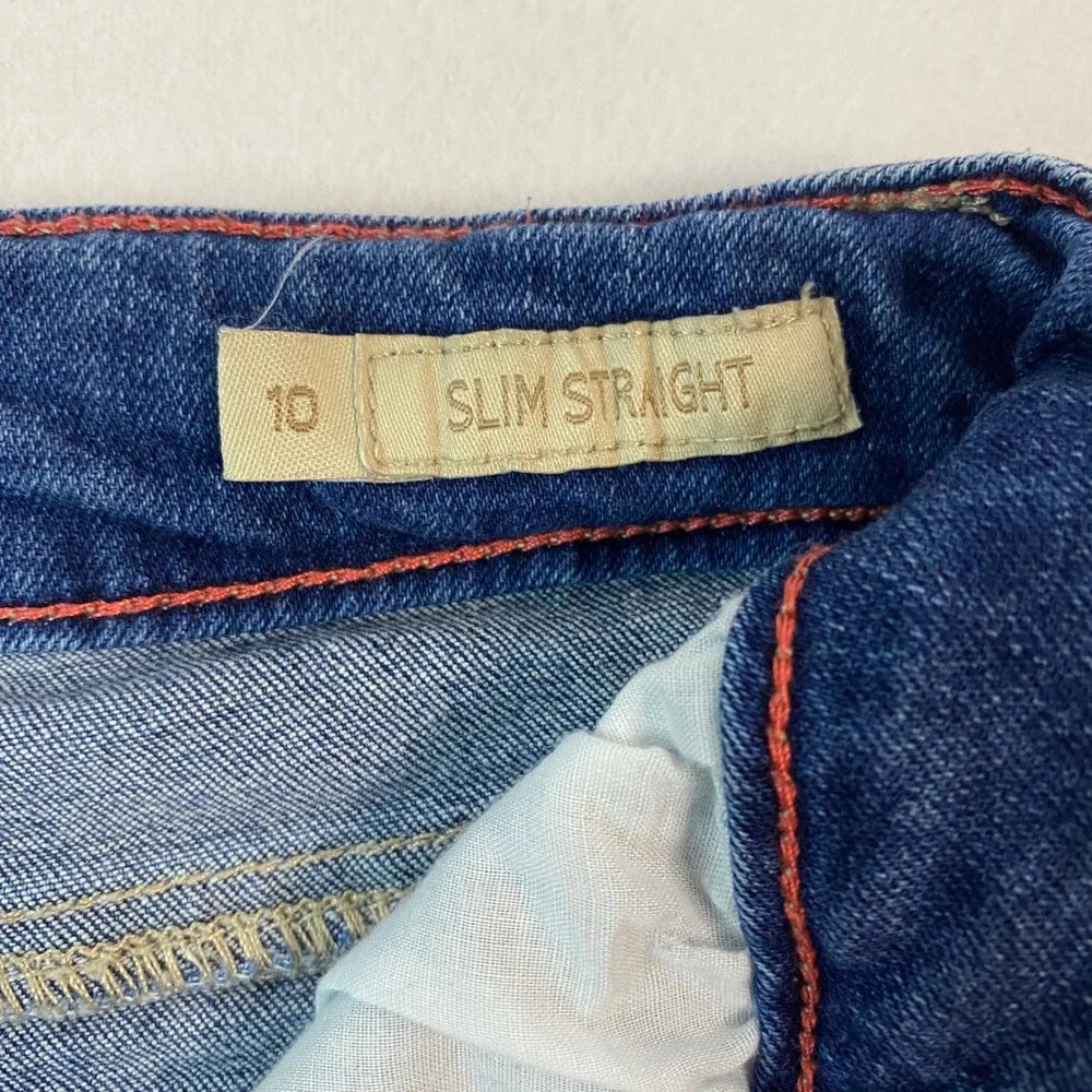 Seven7 Distressed Jeans‎ Womens Slim Straight Leg Medium Wash Denim Size 10 EUC